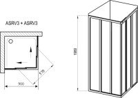 Душевой уголок Ravak Supernova ASRV3-90 Grape, профиль белый