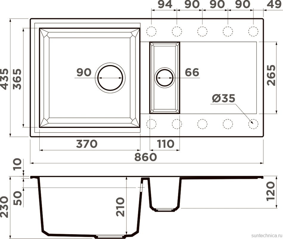 Комплект Мойка Omoikiri Sakaime 86-2-GR leningrad grey + Измельчитель Nagare 750