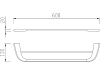 Полотенцедержатель Cezares Liner THD-60-GM двойной, оружейная сталь Полотенцедержатель Cezares Liner THD-60-GM двойной, оружейная сталь