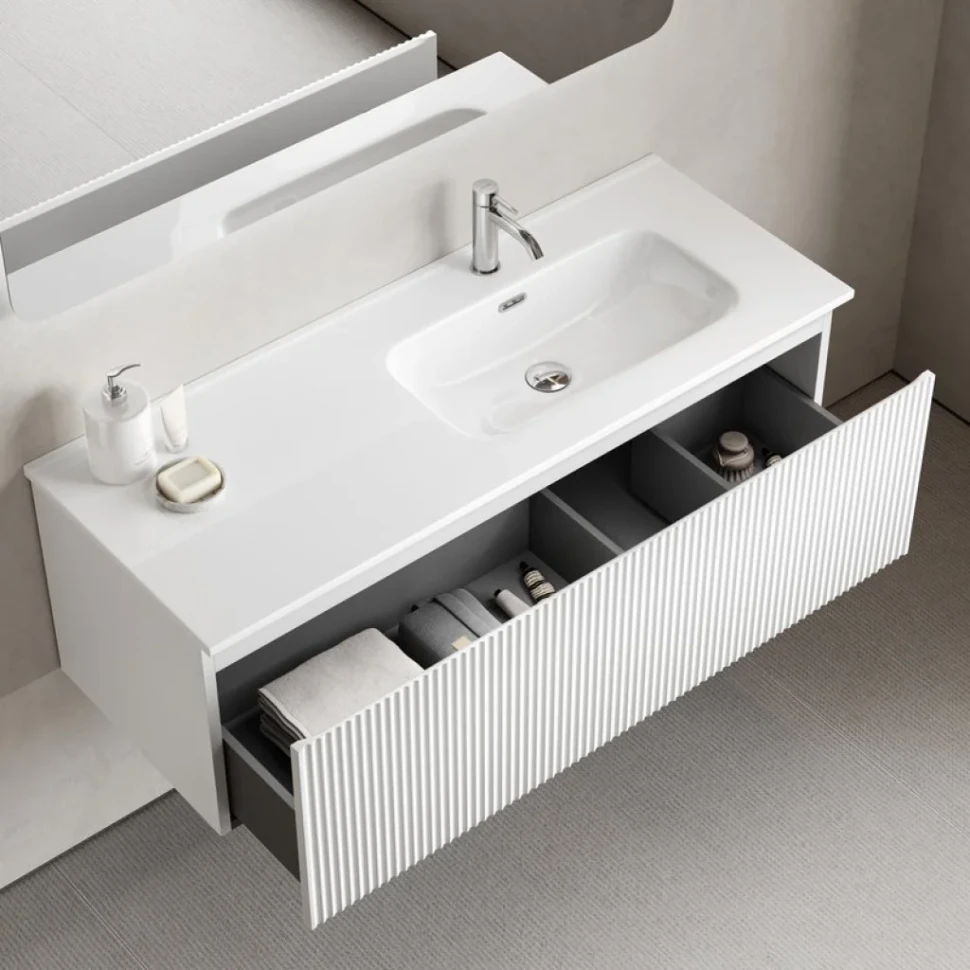 Тумба с раковиной Sancos Snob R 1.0 120, R bianco