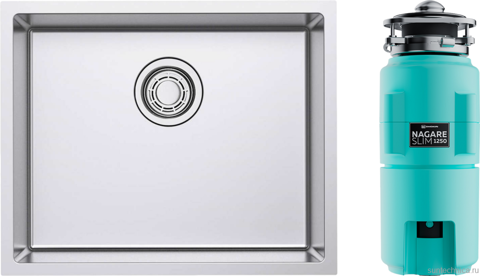 Комплект Мойка Omoikiri TADZAVA 54-U/I ULTRA-IN + Измельчитель Nagare slim 1250-AZ azur blue
