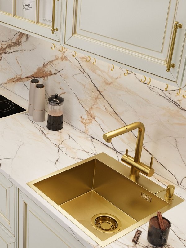 Мойка кухонная Emar PVD EMB-117A PVD Nano Golden