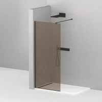 Душевая перегородка Cezares Liberta -L-1-80-120-BR-NERO профиль черный, стекло бронза
