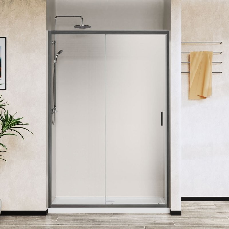 Душевая дверь в нишу Vincea City VDS-5CT150CLGM 150x195, профиль вороненая сталь