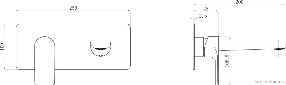 Смеситель для раковины beWash Tiere BVMM1BW234 С ВНУТРЕННЕЙ ЧАСТЬЮ, черный