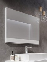 Зеркало Ravak Formy 100 глянцевое белое, с полкой