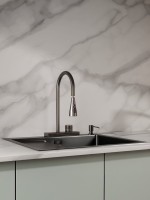 Мойка кухонная РМС MRK-5851BL-R c дозатором, графит