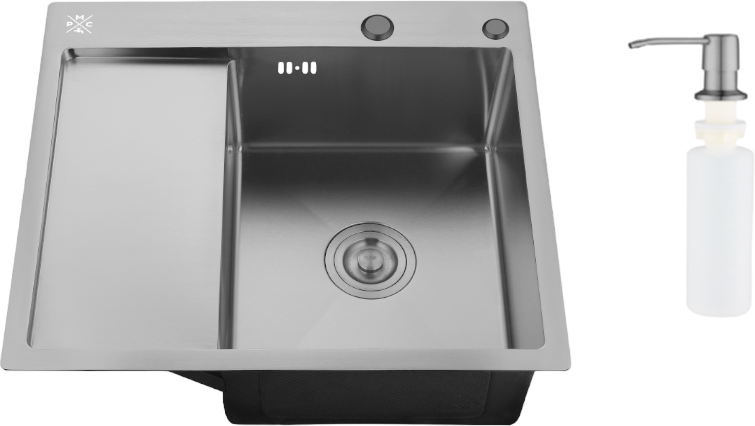 Мойка кухонная РМС MRK-5851BL-R c дозатором, графит