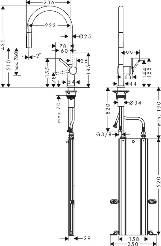Смеситель для кухни Hansgrohe Talis M54 72803000 хром