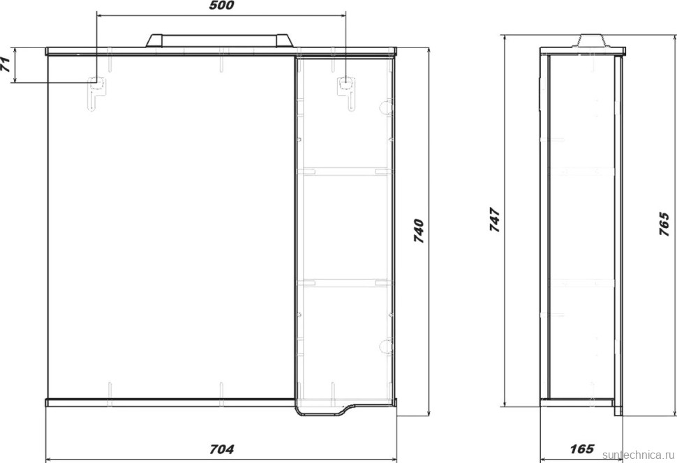 Мебель для ванной комнаты SanStar Лайн 70 раковина Амур