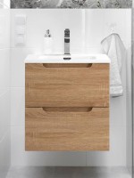 Тумба с раковиной BelBagno Etna 50 2 ящика, rovere bianco