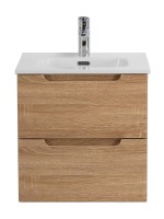 Тумба с раковиной BelBagno Etna 50 2 ящика, rovere bianco