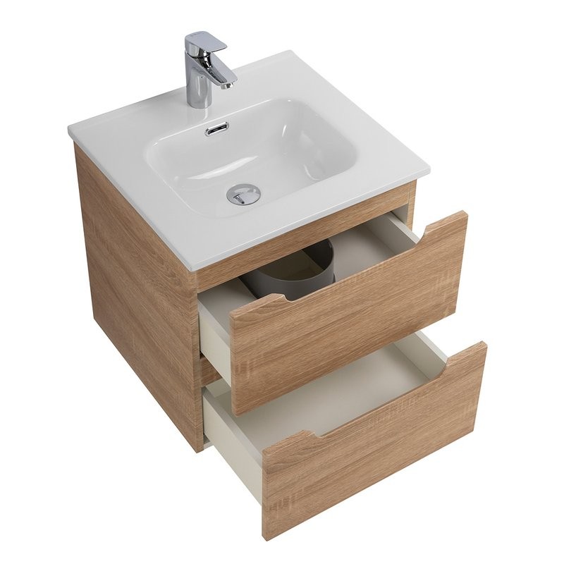 Тумба с раковиной BelBagno Etna 50 2 ящика, rovere bianco