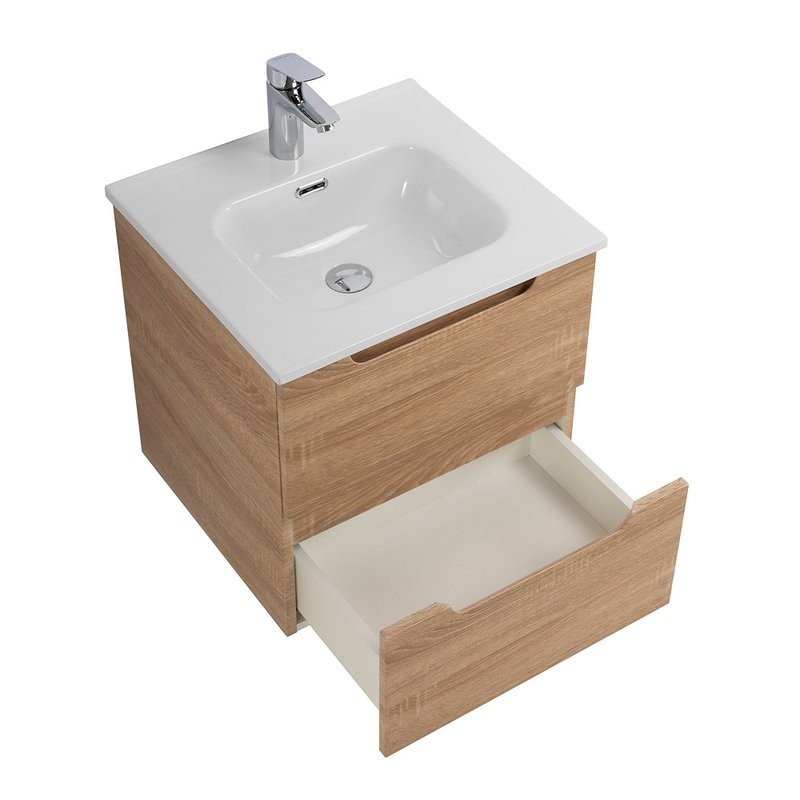 Тумба с раковиной BelBagno Etna 50 2 ящика, rovere bianco