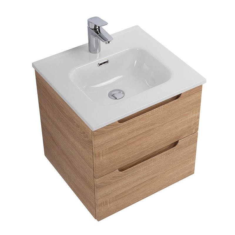 Тумба с раковиной BelBagno Etna 50 2 ящика, rovere bianco