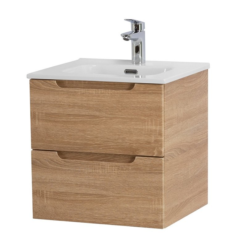 Тумба с раковиной BelBagno Etna 50 2 ящика, rovere bianco