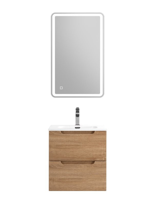 Тумба с раковиной BelBagno Etna 50 2 ящика, rovere bianco