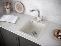 Комплект Мойка Paulmark Kante 40 PM104249-BE бежевый + Измельчитель Bone Crusher BC 910-SL-Slim Line
