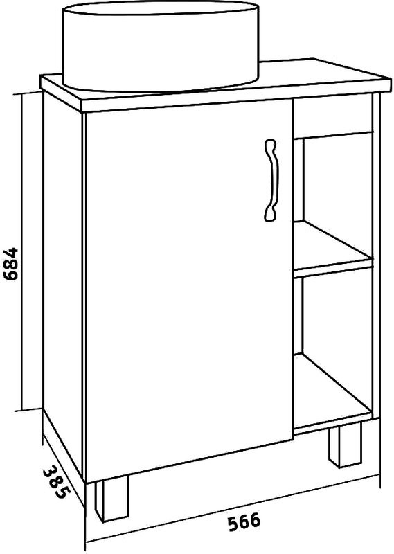 Мебель для ванной комнаты Grossman Флай 60 со столешницей, дуб сонома, серая