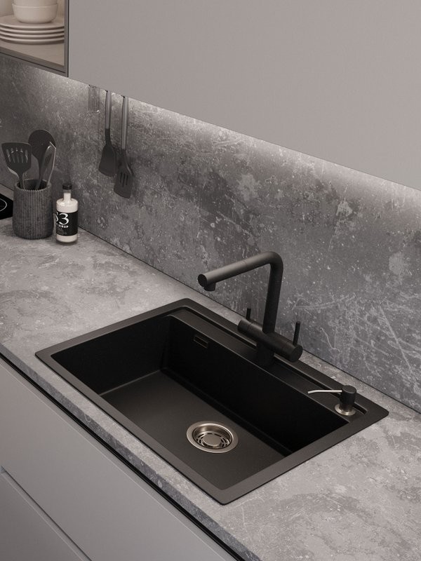 Мойка кухонная Emar Quartz EMQ-1640.Q морион