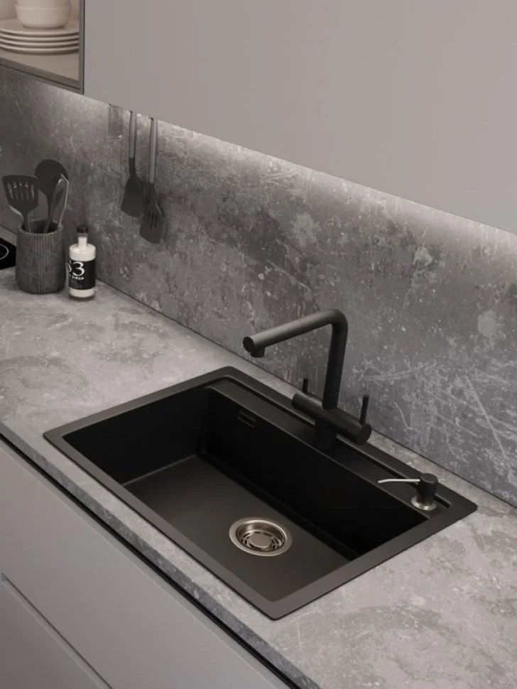 Мойка кухонная Emar Quartz EMQ-1640.Q морион