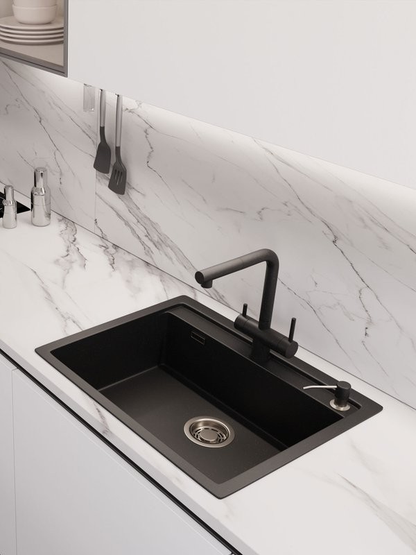 Мойка кухонная Emar Quartz EMQ-1640.Q морион