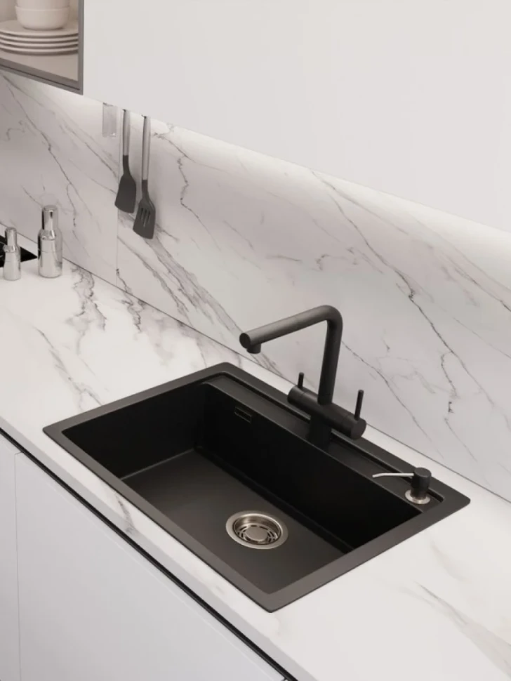 Мойка кухонная Emar Quartz EMQ-1640.Q морион