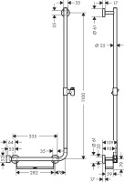 Душевая штанга Hansgrohe Unica 26404400 110 см, белый, хром