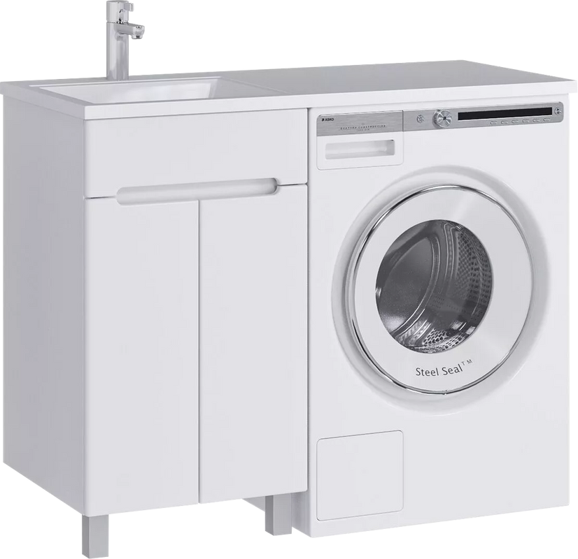 Тумба с раковиной SanStar Эллада 50 белая, раковина Эстет Даллас 1100 L