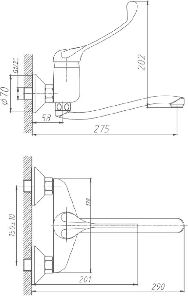 Смеситель для раковины Haiba HB4654 для медицинских учреждений