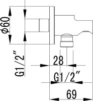 Шланговое подключение Lemark LM4785G c держателем для душа, золото