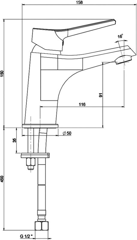 Смеситель для раковины Paini Messina MECR205N35