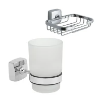 Набор Стакан Fixsen Kvadro 61306 + Мыльница 61309 Набор Стакан Fixsen Kvadro 61306 + Мыльница 61309