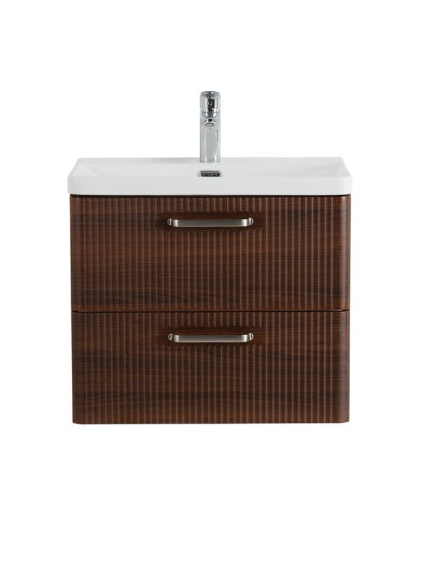 Тумба с раковиной BelBagno Due 60 ручки матовый атласный никель, noce