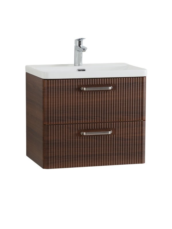 Тумба с раковиной BelBagno Due 60 ручки матовый атласный никель, noce