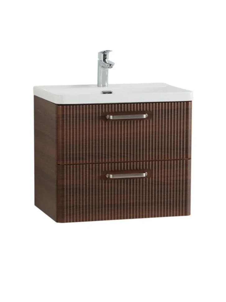 Тумба с раковиной BelBagno Due 60 ручки матовый атласный никель, noce