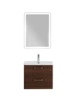 Тумба с раковиной BelBagno Due 60 ручки матовый атласный никель, noce