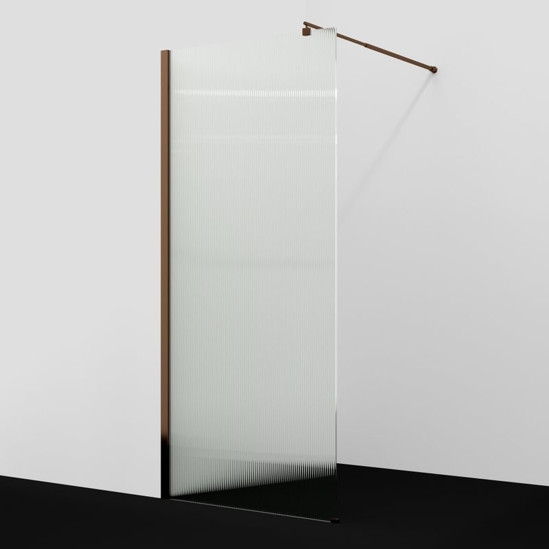 Душевая перегородка Wasserkraft Rur 30W 120 см, профиль розовое золото, стекло рифленое