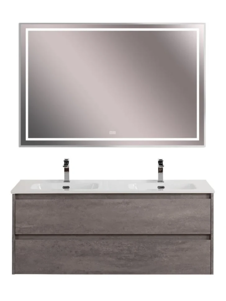 Мебель для ванной комнаты BelBagno Kraft 120 для двоих, cemento grigio