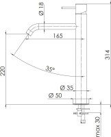 Смеситель для раковины Remer X Style X11LXLNO чёрный матовый