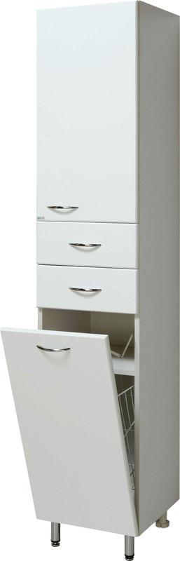 Шкаф пенал для ванной Runo Эконом мебель Универсальный 40 с бельевой корзиной R