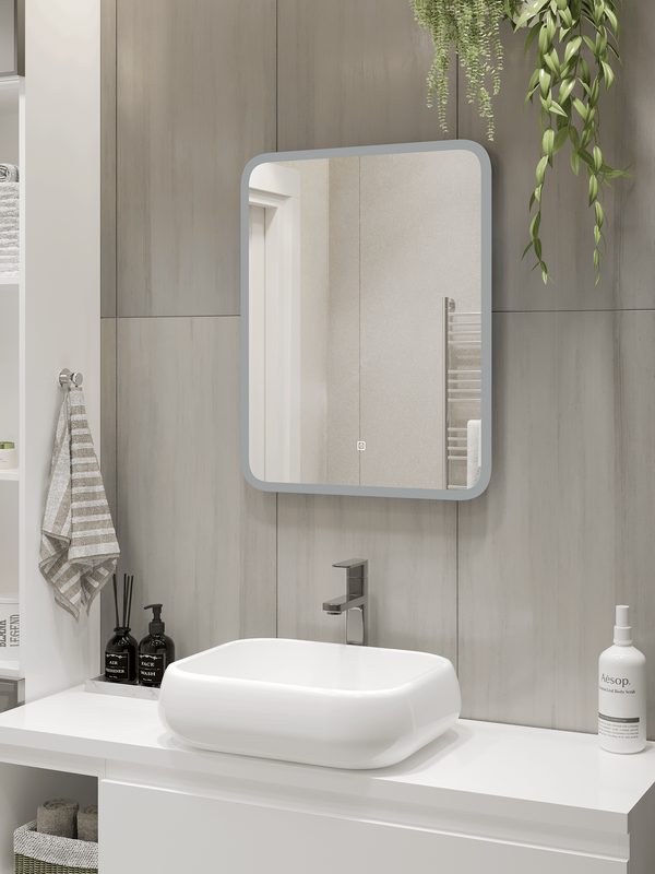 Зеркало CONTINENT Led Bruno 60х80 см, сенсорное, с холодной подсветкой