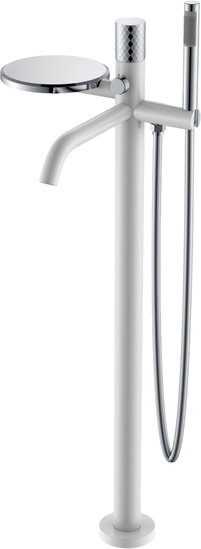 Напольный смеситель для ванны с душем Boheme Stick 129-WCR white diamond chrome