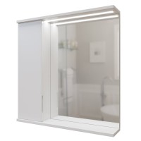 Зеркало Mixline Лайн 70 левое с подсветкой, белое