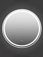 Зеркало круглое Comforty Лея 60 с подсветкой, бесконтактный сенсор, антизапотевание, матовое серебро