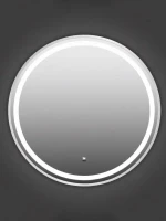 Зеркало круглое Comforty Лея 60 с подсветкой, бесконтактный сенсор, антизапотевание, матовое серебро