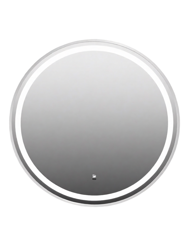 Зеркало круглое Comforty Лея 60 с подсветкой, бесконтактный сенсор, антизапотевание, матовое серебро
