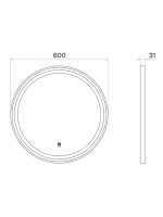 Зеркало круглое Comforty Лея 60 с подсветкой, бесконтактный сенсор, антизапотевание, матовое серебро