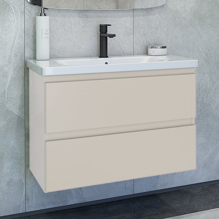 Тумба под раковину без столешницы Caprigo Forte 80 подвесная, беж лайт