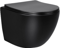 Комплект Унитаз подвесной Vincea Globo VT1-14SMB черный + Крепления Geberit Duofix 111.815.00.1 к стене + Звукоизоляция + Инсталляция UP 320 111.300.00.5 + Кнопка Sigma 01 115.770.DW.5 черная